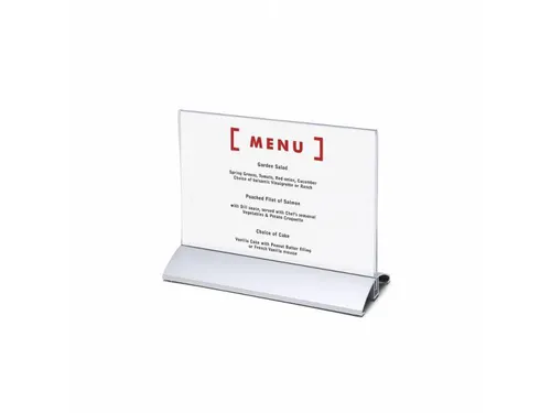 Menukaarthouder IEZZY liggend A5 aluminium voet