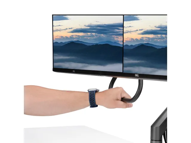 Bras de bureau double écran jusqu'à 27 Inch Avecc barre transversale