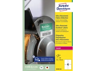 Avery B3483-50 Ultra Resistente Etiketten A4 105x148mm 200 Stuks - 6