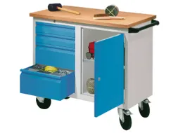 werkbank,verrijdbaar,HxBxD 915x1090x600mm,RAL7035,front RAL5012