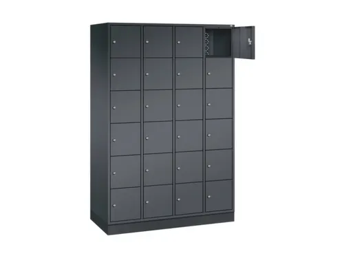 lockerkast,HxBxD 1950x1220x500mm,4x6vakken,cil.-slot,sokkel