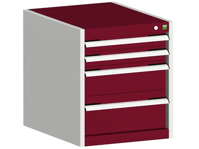 ladekast HxBxD 600x525x650mm 4laden romp RAL7035 front RAL3004