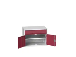 ladekast HxBxD 600x800x550mm 1lade 2deuren RAL7035 front RAL3004