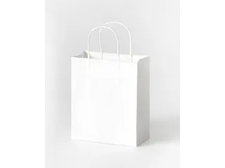 Tas met handvat Folia kraftpapier 110gr 18x21x8cm 20 stuks wit - 2