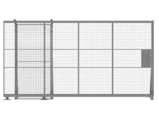 schuifdeur,v. scheidingswandsysteem,HxB 2200x2800mm,cil.-slot,staal - 2