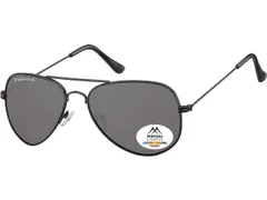 Zonnebril Montana met smoke gepolariseerd glas metaal zwart