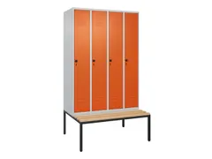 Armoire vestiaire avec banc HxlxP 2120x1200x815mm 4compart.