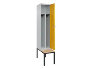locker met bank,voor scheiding van kleding,HxBxD 2120x400x815mm,1vak - 1