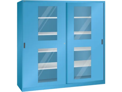 venster-schuifdeurkast 1950x2000x580mm 8xStalen bodem RAL5012