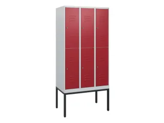 dubbeldekse locker,HxBxD 1950x900x500mm,3x2vak.,vak B 300mm,cil.-slot - 1