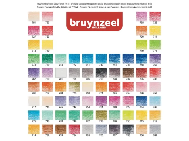 Crayon de couleur Bruynzeel Expression boîte 72 couleurs