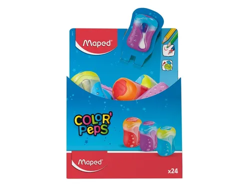 Puntenslijper Maped Color'Peps 2-gaats display à 24 stuks assorti