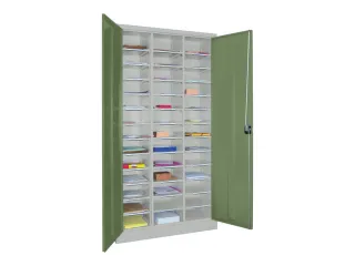 Postsorteerkast met Deuren HxBxD 1950x1000x400mm Ral7035 Front Ral6011 - 1