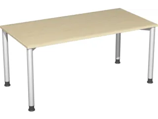 Bureau 4-Poot Hxbxd 680-800X1600X800Mm Ronde Buis Esdoorn - 1