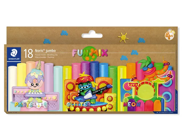Boetseerklei Staedtler Noris jumbo set 18 kleuren