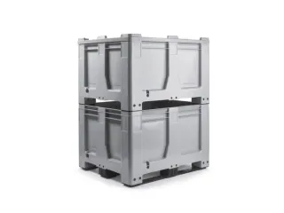 Palletbox,HxLxB 760x1200x1000mm,610l,HDPE,grijs,wanden gesloten - 4