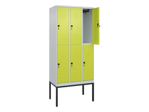 dubbeldekse locker,HxBxD 2120x900x500mm,3x2vak.,vak B 300mm