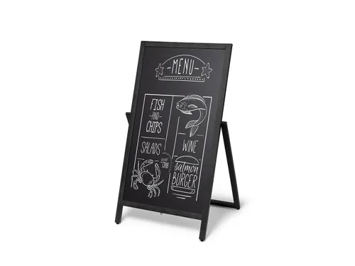Krijtstoepbord Houten A-Bord Flip 55x105cm Zwart