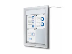 Outdoor mededelingenbord 4x A4 met logopaneel LED verlicht