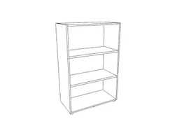 kantoorstelling HxBxD 1310x860x450mm 3 OH 2xhouten vloer aluminium