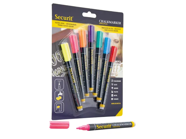 Krijtstift Securit Sma-100 Rond 1-2mm Assorti 7 Stuks