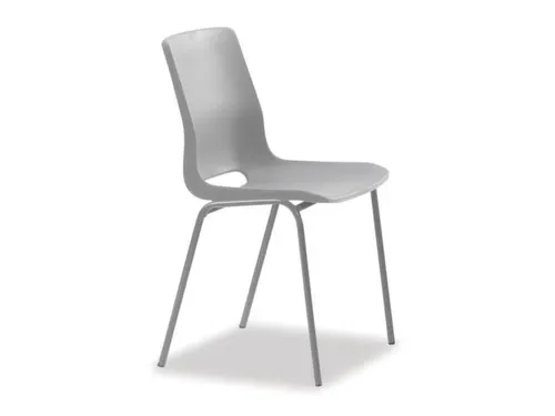 Kunststof kuipstoel,4voeten misty grey,zitting PP misty grey