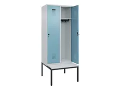 locker met bank,HxBxD 2120x800x815mm,2vak,vak B 400mm,draaigrendel