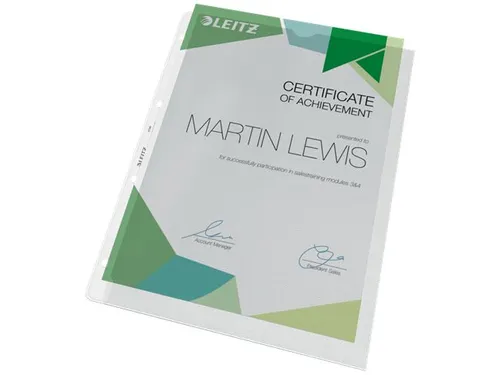 Showtas Leitz 4780 A4 4-gaats Pp 0.13mm Nerf 2 Zijden Open