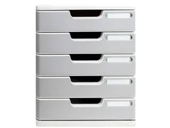 Exacompta Ladenblok Modulo met 5 Gesloten Laden Grijs