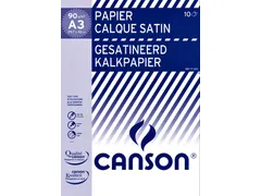 Kalkpapier Canson gesatineerd 10vel 90gr A3 doorschijnend