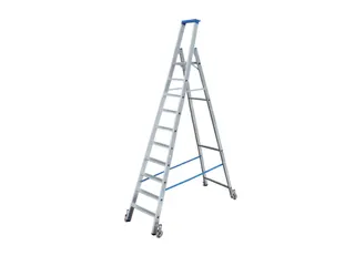 verrijdbare boktrap,eenzijdig,10treden,stand H 2,35m,balk L 3,2m - 1