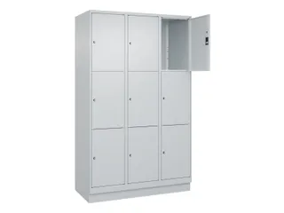 lockerkast,HxBxD 1950x1200x500mm,3x3vakken,vak B 400mm,cil.-slot - 1