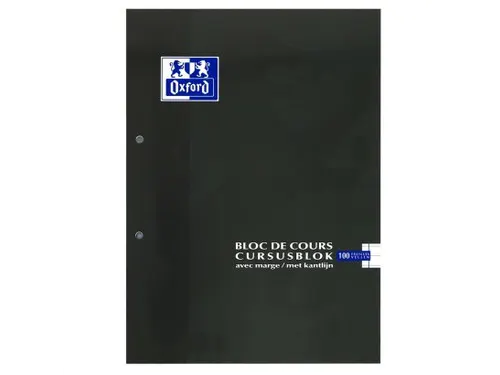 Cursusblok Oxford School A4 2-gaats lijn 100vel assorti