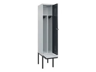 locker met bank,voor scheiding van kleding,HxBxD 2120x400x815mm,1vak - 1