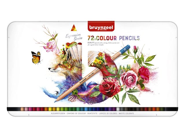 Kleurpotloden Bruynzeel Expression colour blik à 72 stuks assorti | ArtSupplyShop.nl
