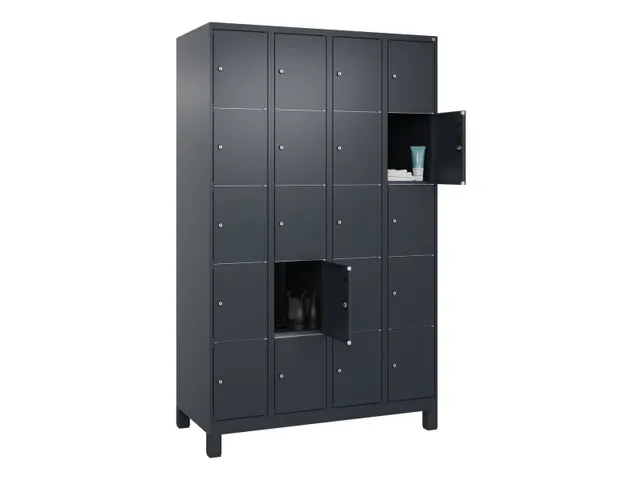 lockerkast,HxBxD 1950x1200x500mm,4x5vakken,vak B 300mm,cil.-slot