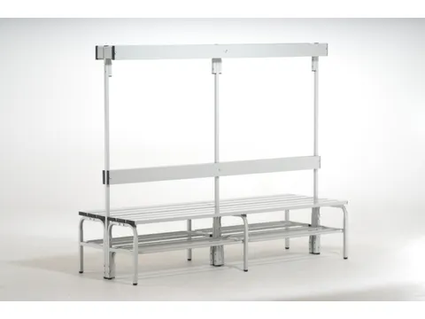 dubbele zitbank,HxLxD 1650x1500x725mm,alu. lijsten,frame staal RAL7035