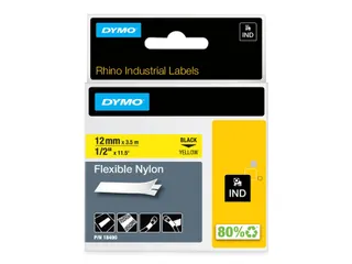 Labeltape Dymo Rhino 18490 Nylon 12mmx3.5m Zwart Op Geel - 3
