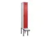 locker met bank,voor scheiding van kleding,HxBxD 2120x300x815mm,1vak
