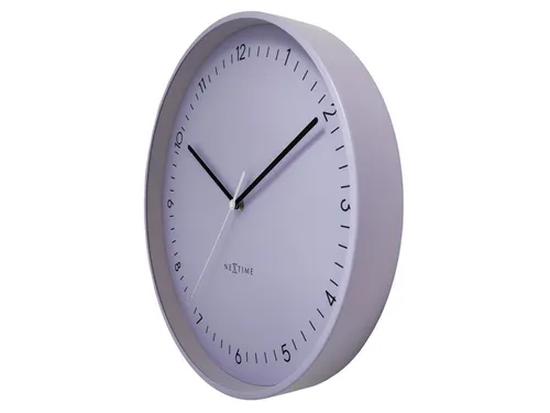 Wandklok NeXtime Berlin L 40cm lavendel aluminium