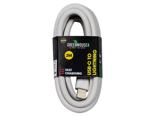 Kabel Green Mouse USB-C naar Lightning data Woven 2m