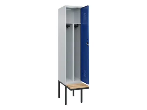 locker met bank,voor scheiding van kleding,HxBxD 2120x400x815mm,1vak