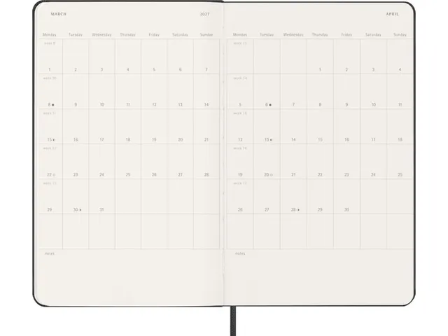Agenda 2027 Moleskine 12M Planner Weekly 7dag/2pagina's large hc black