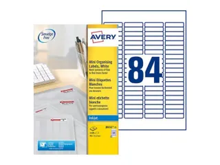 inkjetetiket Avery 46x11,1mm wit 25 vel 84 etiketten per vel - 2