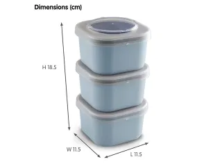 #*Lunch set Blauw Sigma home food set 3 stuks9,3 x 9,3 x 16,7 cm - 2