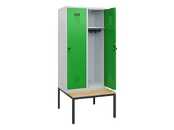 locker met bank,HxBxD 1950x800x815mm,2vak,vak B 400mm,draaigrendel
