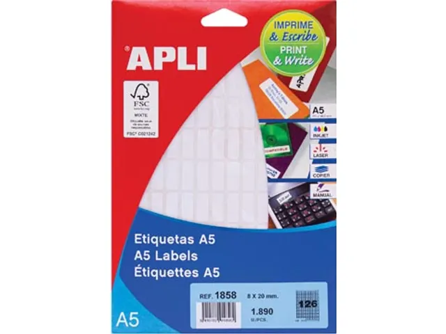 Etiketten 8x20mm Print & Write Wit