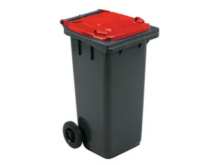 Mini-container 120 Liter Grijs Rood - 1