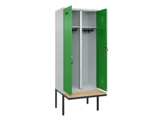 locker met bank,voor scheiding van kleding,HxBxD 2120x800x815mm,2vak - 1