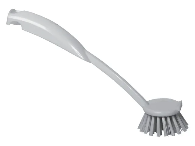 Afwasborstel Cleaninq basis plastic met ronde kop wit